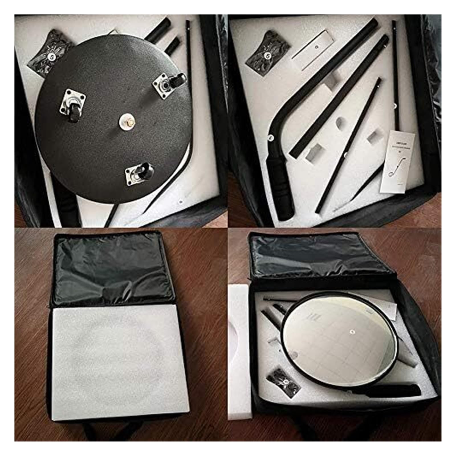 Specchi di Ispezione, Specchietto Telescopico, Maniglie telescopiche Regolabili, specchi con Ruote e luci a LED con Diametro di 12 Pollici