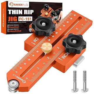 Thin Rip Jig Table Saw Jig Guide, Thin Rip Jig for Repetitive Narrow Thin Strip Cutting, Fits for 3/8" x 3/4" T Slot, Woodworking Tool Fast Thin Ripping Guide for Table Saw Band Saw Router - Amazon product rated Grade A