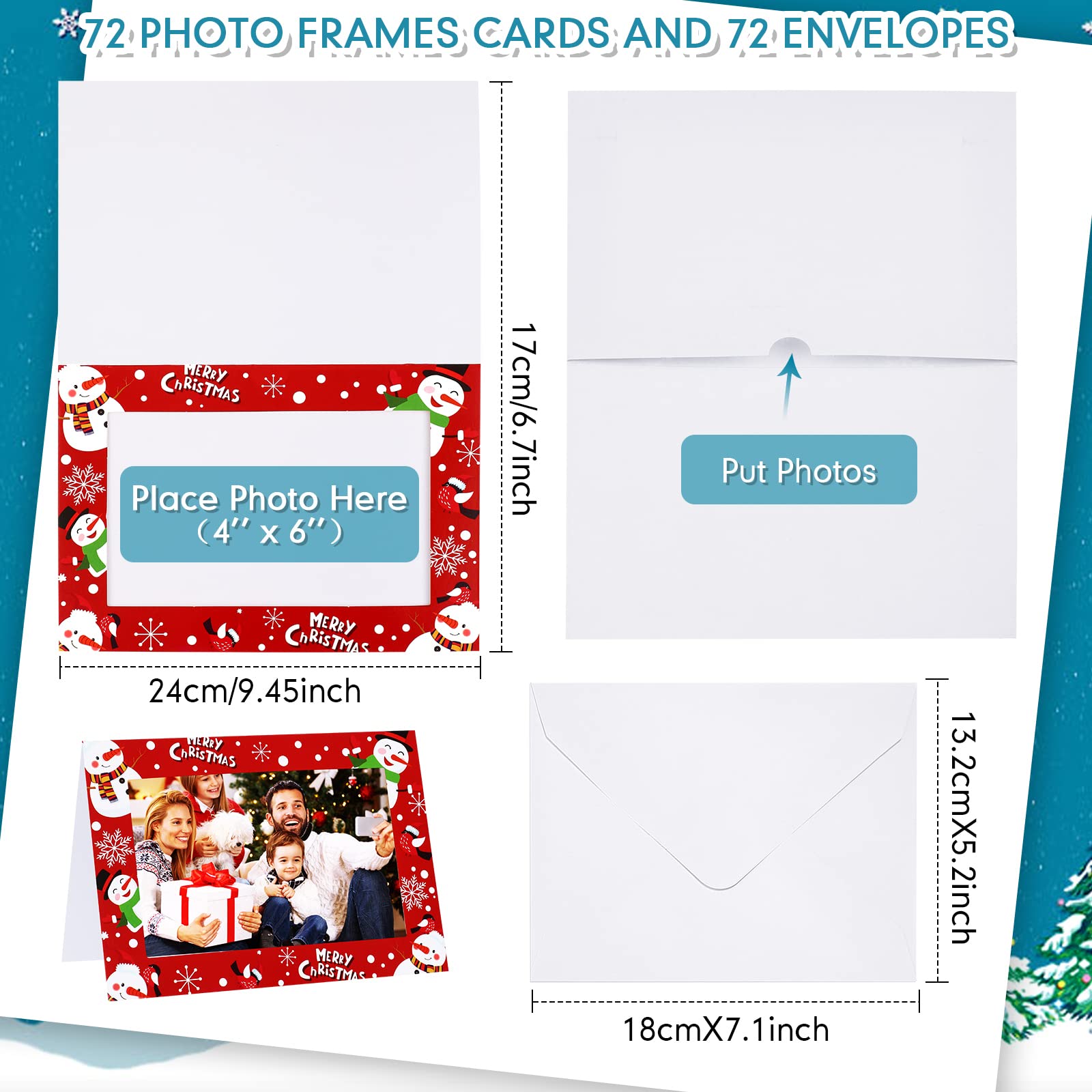 amazon-com-remerry-christmas-photo-frame-greetings-cards-with-white-envelopes-72-count-photo-sleeve-christmas-cards-fits-4x6-photo-insert-christmas-card-photo-frames-for-xmas-greeting-note-cards-simple-style