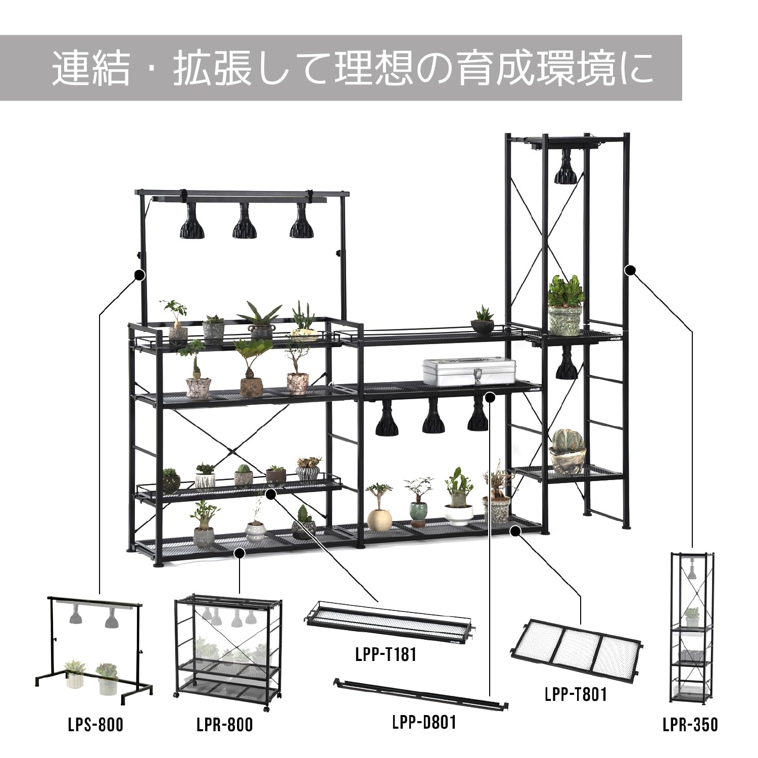 ビザールプランツラック (LPR-800-BK) 植物育成ライト・ファン取付可能 Amazon | BIBILAB(ビビラボ) ビザールプランツラック LPR-800-BK