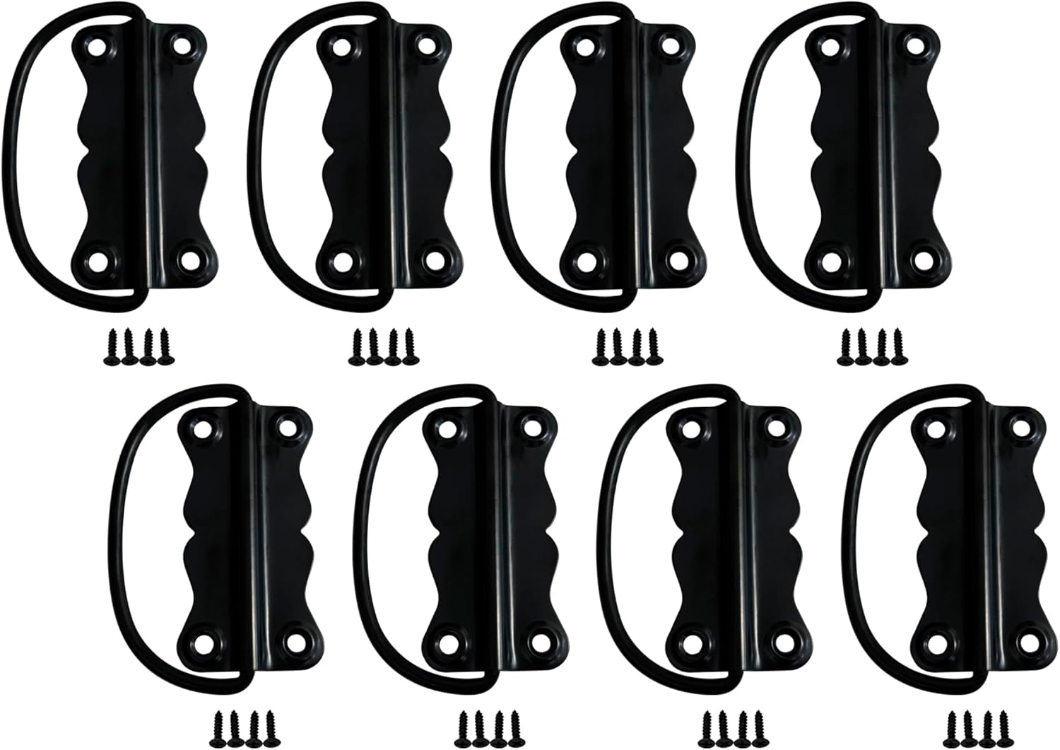 QCAA Deco Ring Chest Pull Handle for Jewelry Box, Wooden Box, Metal, 2-3/4", Black, Made in Taiwan, 8 Pack