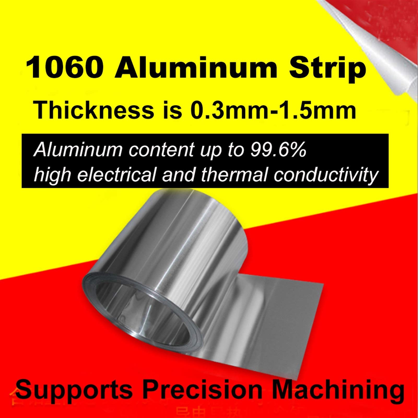 Aluminiowa rolka obróbcza 1060 pasków o długości 1 m do samodzielnego lutowania | Taśmy aluminiowe o grubości 0,2–1,2 mm i szerokości 5–500 mm do pokryć dachowych i wykończeń(0.4x17mm)