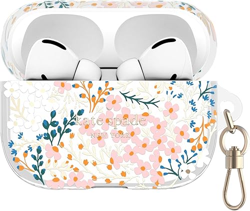 Vista 19 de kate spade new york Funda protectora para AirPods Pro 3 con clip de anillo para llavero, diseño de puntos de cereza, compatible con AirPods Pro