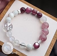 Vista 210 de Precious Gemstone Natural Crystal Healing Bracelet, Rutilated Quartz, Moonstone, Quartz Handmade Original Design Bracelet