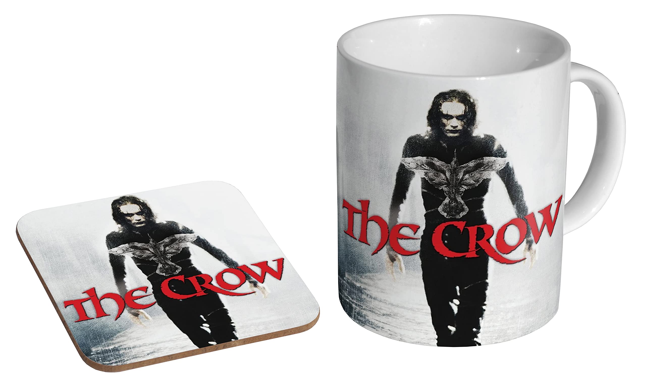 The Crow - Keramik-Kaffeetasse Mit Untersetzer Set | Brandon Lee Motiv | Spülmaschinenfest