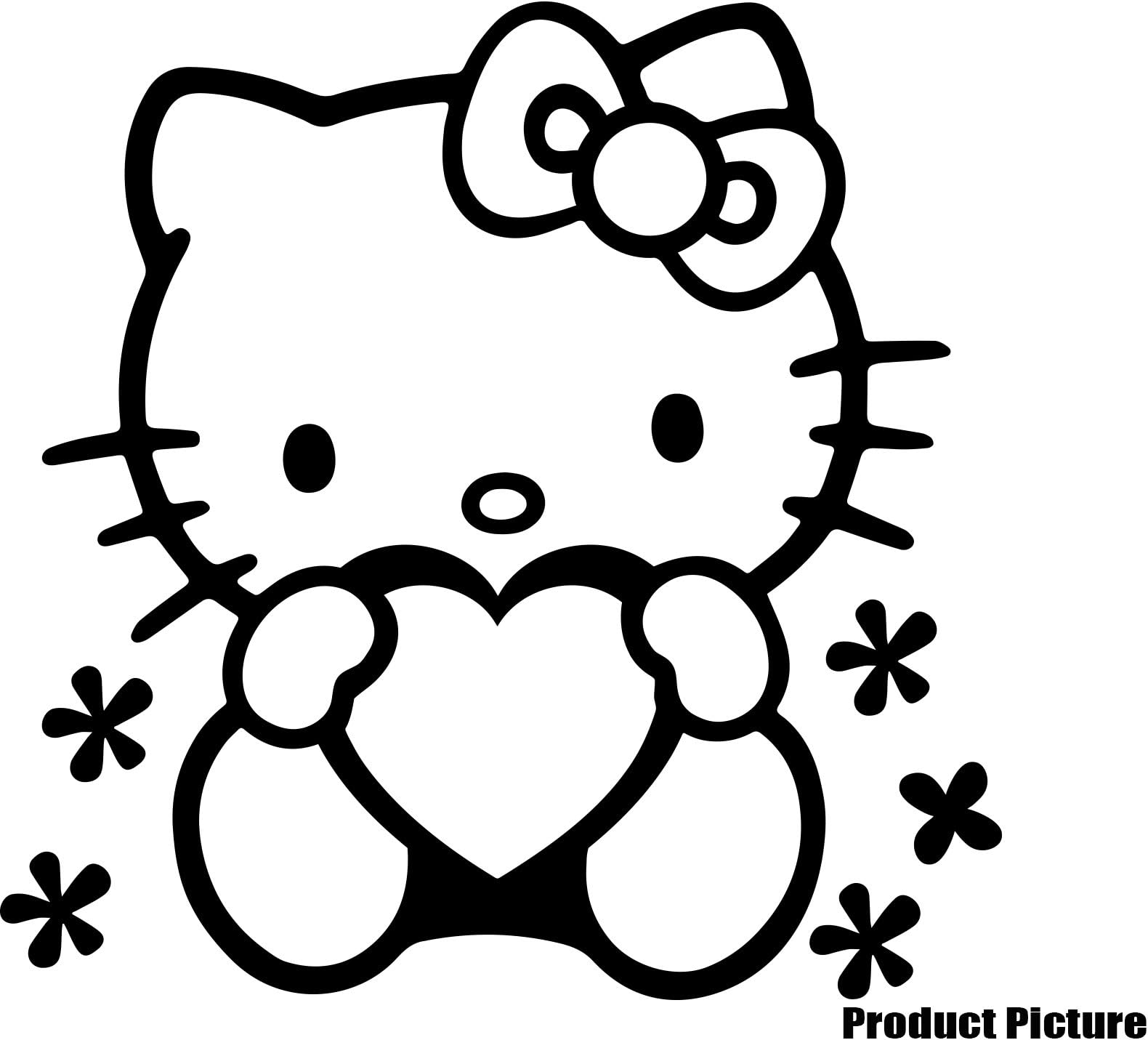Hello Kitty 20 cm x 20 cm Choose colour 18 colours in stock Childs Bedroom, Children Room Stickers, Car vinyl, Windows and Wall Sticker, Wall Windows Art, Decals, Ornament Vinyl Sticker ThatVinylPlace