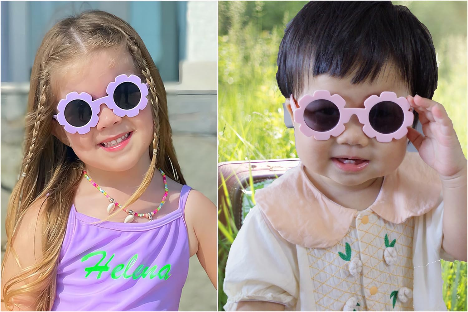 SJBNCai Baby flower Sunglasses with Strap girls Flexible Bendable Polarized Sunglasses for Infant Boys Girls 0-24 Months