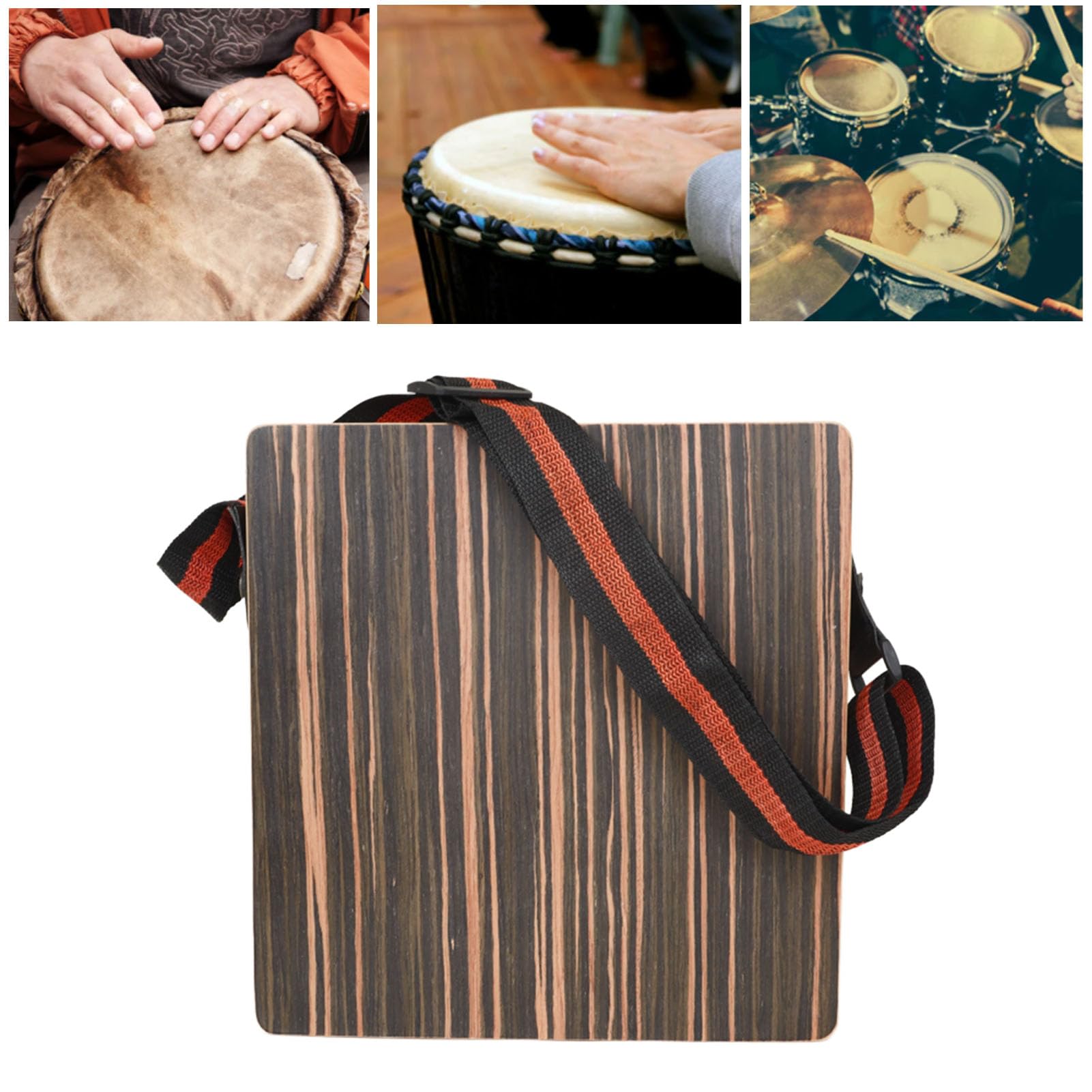 Travel Cajon Box Drum Caja de Batería de Cajón de ébano Portátil Sonido Tamaño Pequeño y Peso Liviano para Viajes y Presentaciones en Escenario