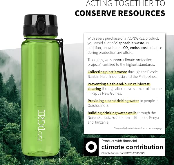 720°DGREE Gourde, Bouteille d’Eau “uberBottle“ +Tamis-Fruits – 350ml, 500ml, 650ml, 1l, 1,5l, 2l - Sans BPA, Étanche, Anti-Fuite, Réutilisable, Légère - Idéal pour École, Sport, Fitness, Gym, Travail - 5