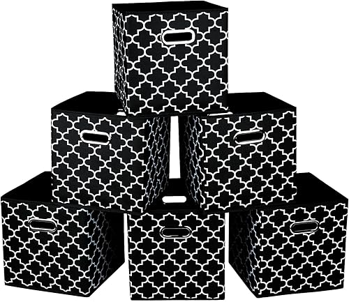 Vista 47 de Contenedores de Almacenamiento de Tela, Organizadores de Cubos de Tela con Asas Dobles, Cestas de Almacenamiento de Cubos Plegables para el Hogar