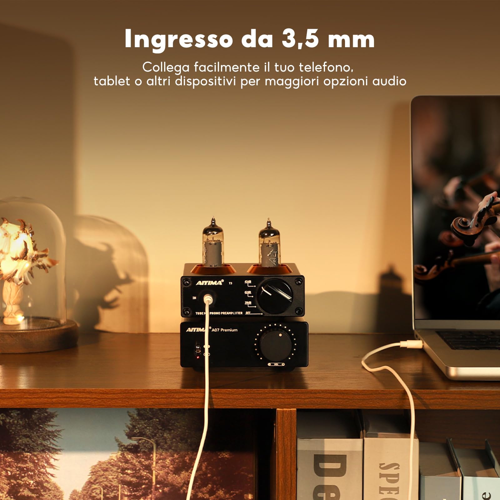 AIYIMA T3 Tube MM Phono Preamplificatore HiFi Stereo Audio per Giradischi