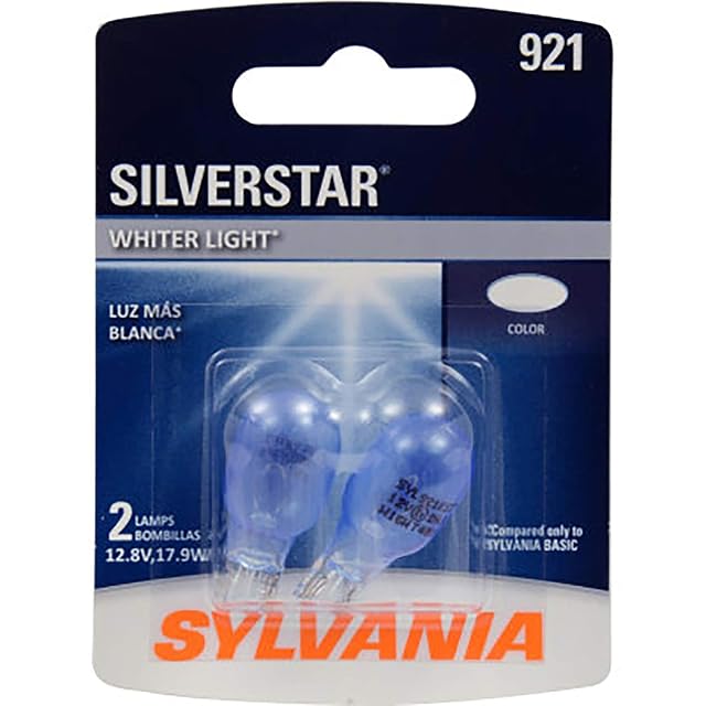 SYLVANIA - 921 SilverStar Mini Bulb - Brighter and Whiter Light Ideal for Center High Mount Stop Light