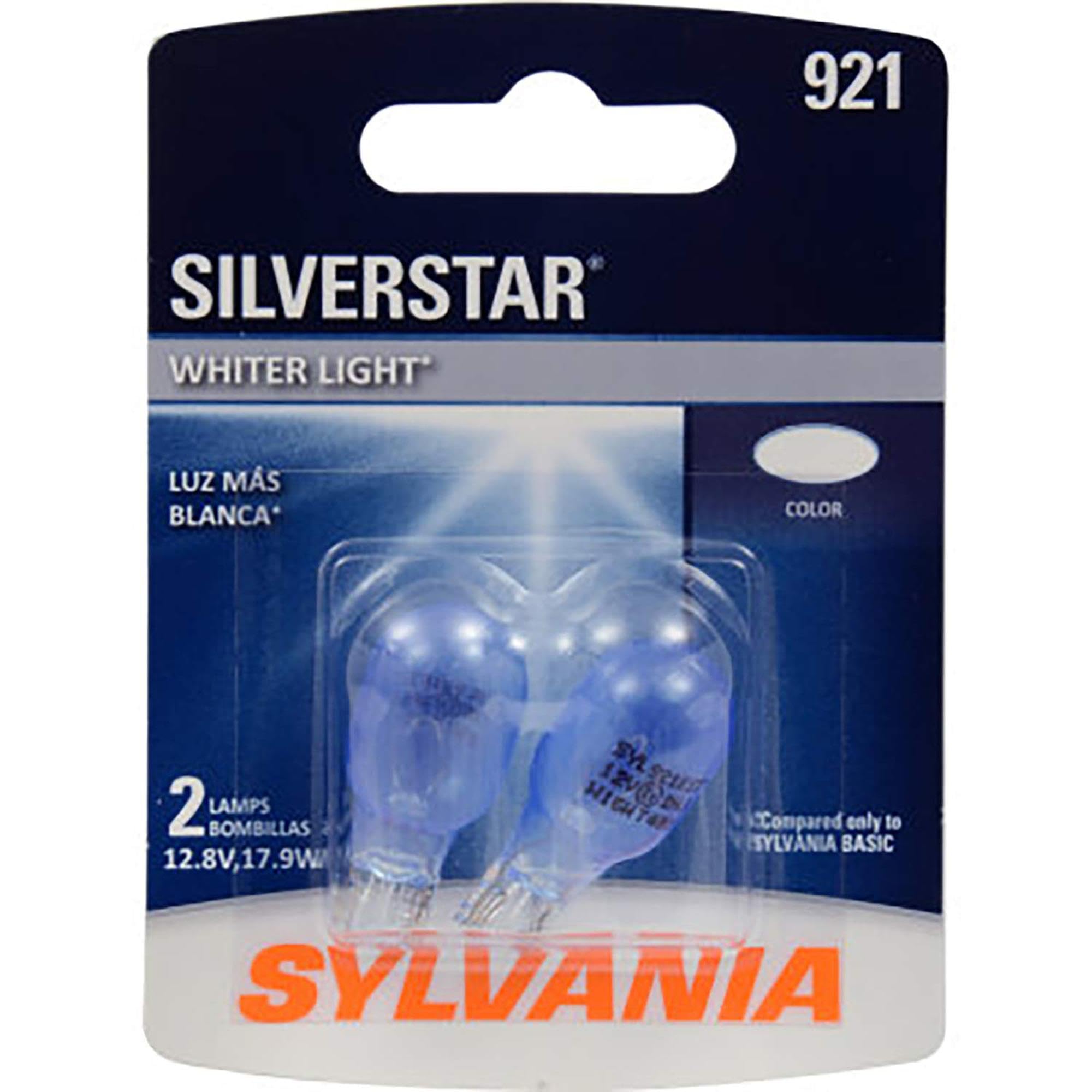 SYLVANIA - 921 SilverStar Mini Bulb - Brighter and Whiter Light Ideal for Center High Mount Stop Light