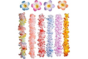 10 Counts Hawaiian Leis Set for Luau Party Decorations
