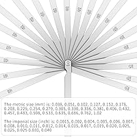 Vista 3 de Tigeen - Juego de 2 medidores de medición métrica e imperial de acero inoxidable, 25 cuchillas, 0.001-0.040 in, herramienta de medición métrica e