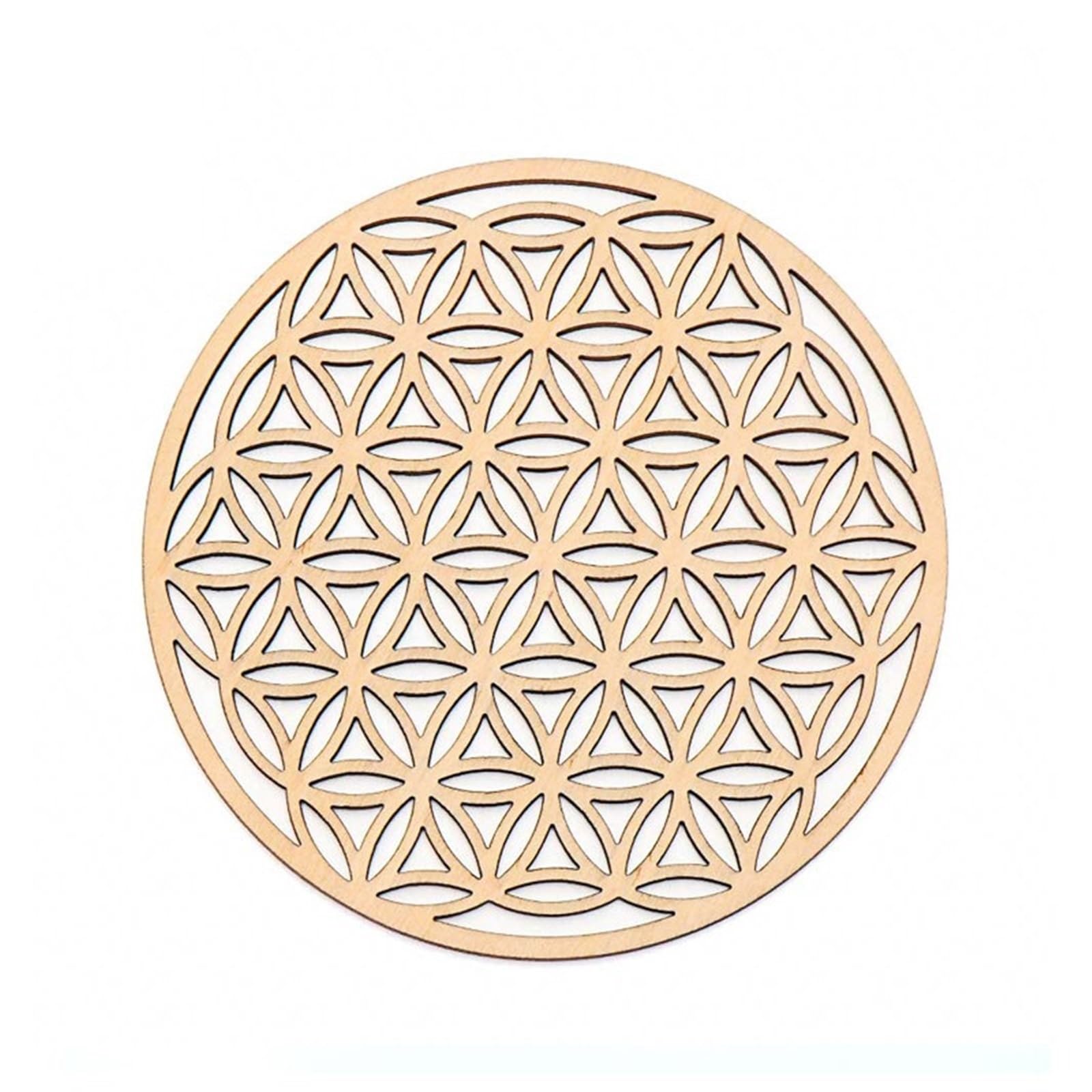 place mats for table 10PCS Round Edge Circles Carved Coaster Wood For Stone Crystal Set Table Mat Kitchen DIY for Kitchen Restaurant Dining Table(C 10PCS)