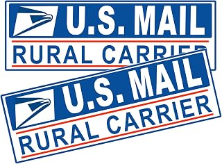 2 Pack US Mail Magnetic Car Signs for Rural Carrier, Heavy Duty Reflective Vehicle Door Magnets for Rural Postal Service, Frequent Stops Magnet for Delivery Trucks(Blue 2 Pack)