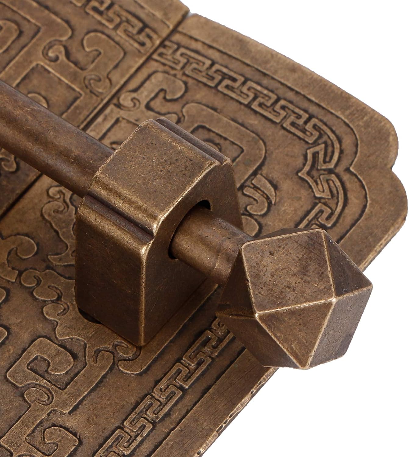 Antique Copper Door Handle Set Chinese Style Pull Handles for Furniture Cabinet Desk Drawers Vintage Restoration