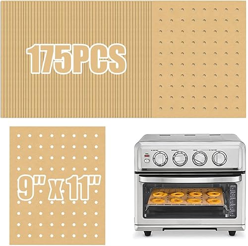GOAUS Hojas de papel pergamino de 9 x 11 pulgadas, forros rectangulares para horno tostador y freidora de aire, 175 piezas, forros de papel