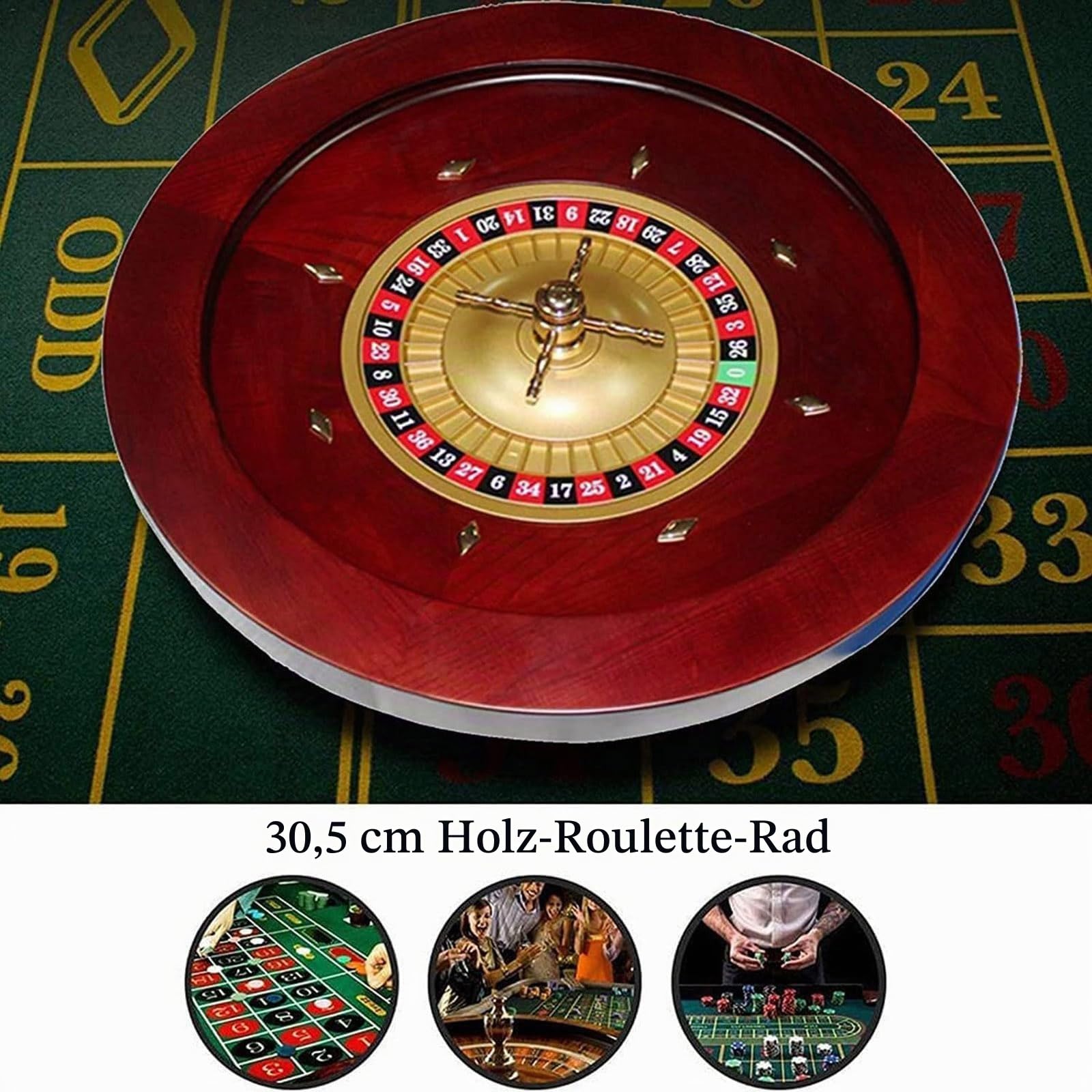 Deluxe Hochglanz-Roulette-Rollen-Set – Präzisionslager, realistische Rotation, perfekt für Club-Party oder Spieleabend zu Hause
