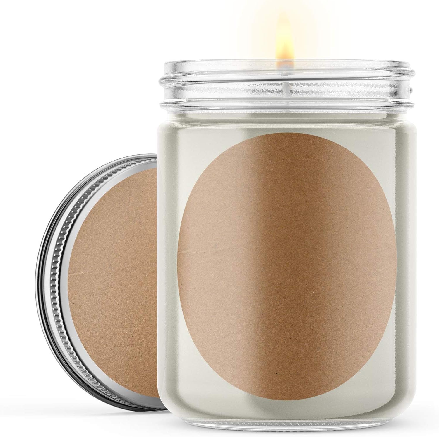 120 Sheet Labels for Canning Jar Lids, 2.5 inch Round, Brown Kraft - Image 2