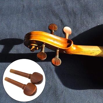 OTOTEC 4pcs Violin Fiddle Tuning Peg Set 4/4 Size Wooden Replacement Jujube Wood