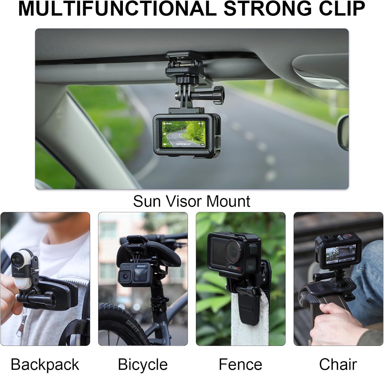 CAPART マグネット式カーサンバイザーカメラマウント DJI OSMO Action 5 Pro 4 3ポケット 3 2、GoP