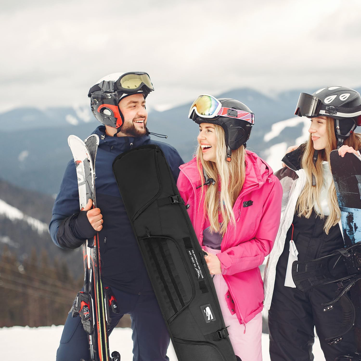 Borsa da viaggio per snowboard, 163 cm, imbottita, per scarponi da sci, attrezzatura da sci