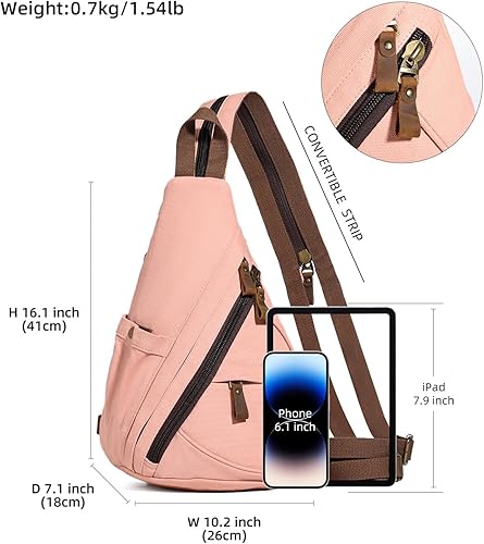 Miniatura 2 de Mochila de lona para ciclismo, senderismo, viajes, mochila cruzada, para hombro, informal, unisex