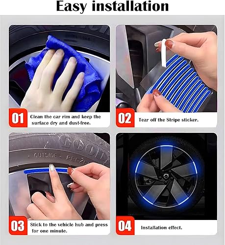 Miniatura 3 de Calcomanías reflectantes para llantas de automóvil o motocicleta, calcomanías de advertencia de seguridad nocturna, calcomanías decorativas