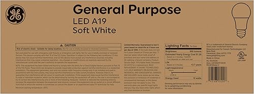 Miniatura 4 de GE Bombillas LED, 60 vatios, blanco suave, A19 (paquete de 20)