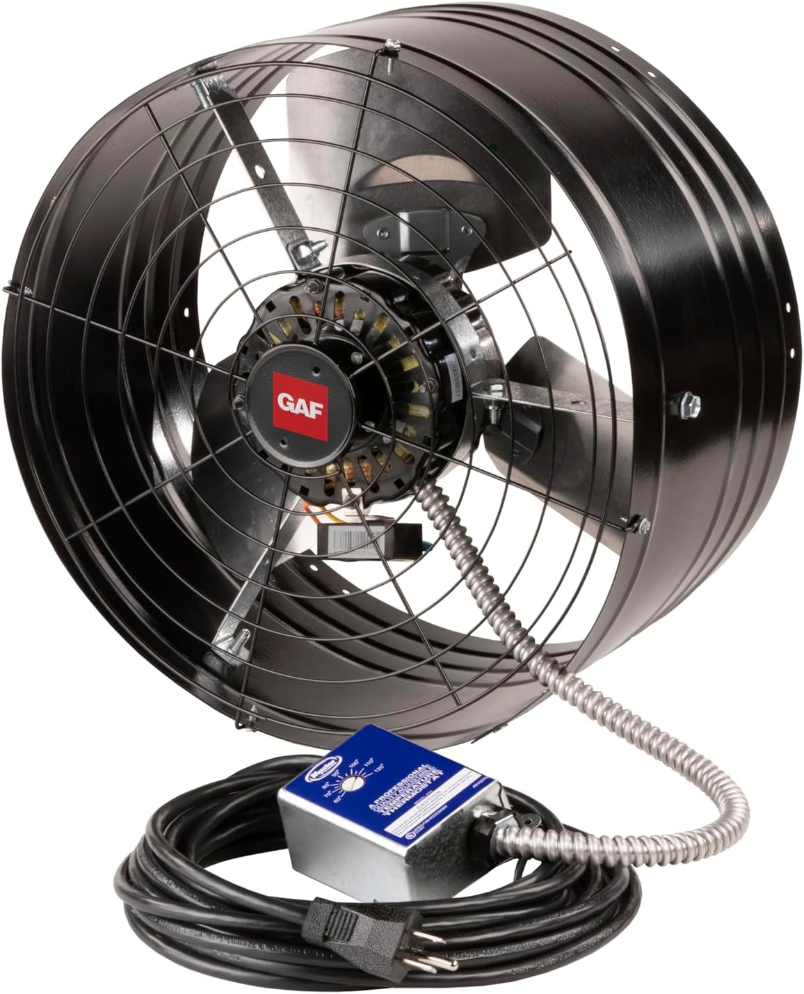 Master Flow GAF EZ Cool Plug-In Gable 1600 CFM Gable Mount Attic Ventilator with Efficient Ventilation, Cost Savings and High Capacity for spaces upto 3000 cubic feet