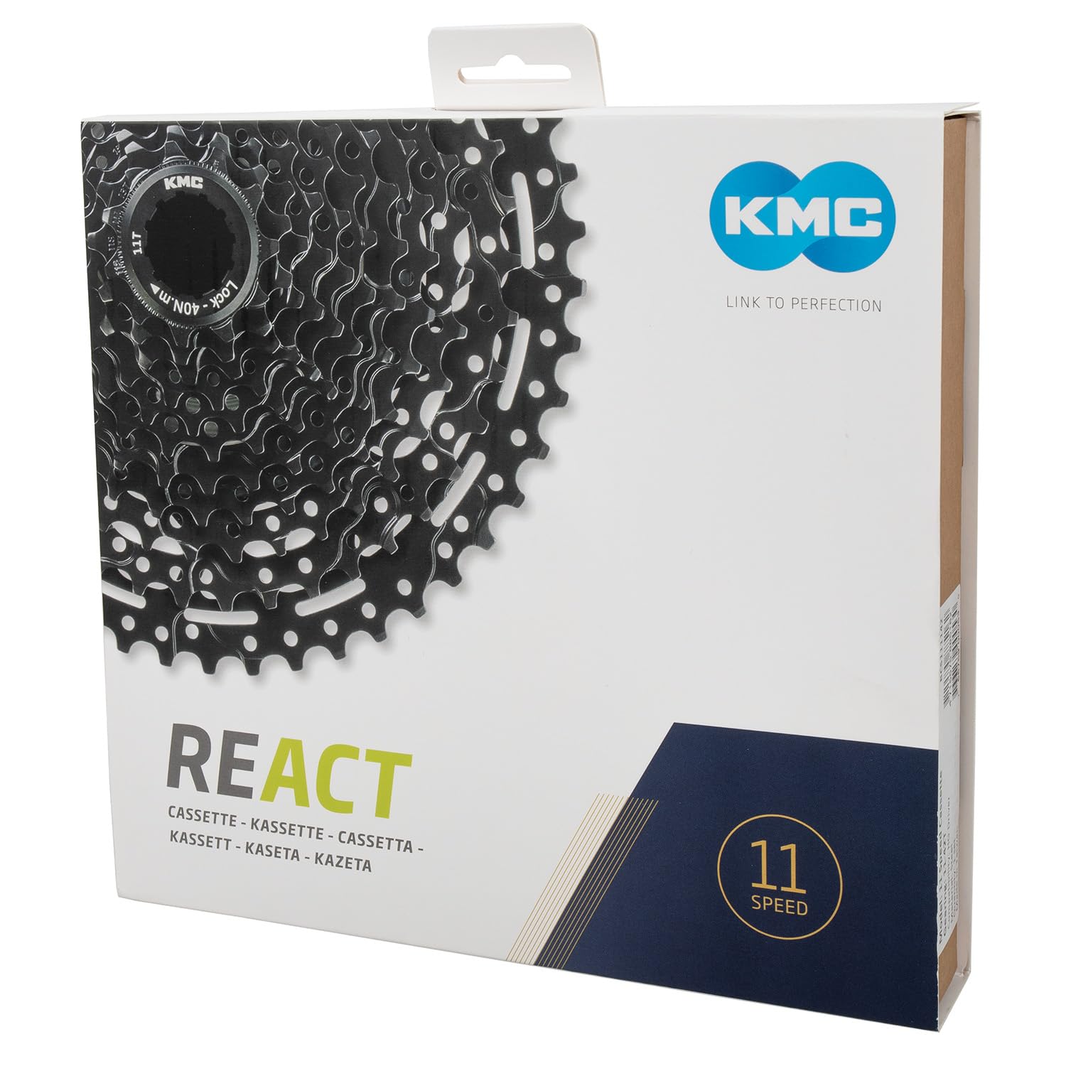 KMC React Casete de 11 velocidades, Negro, 11/42T