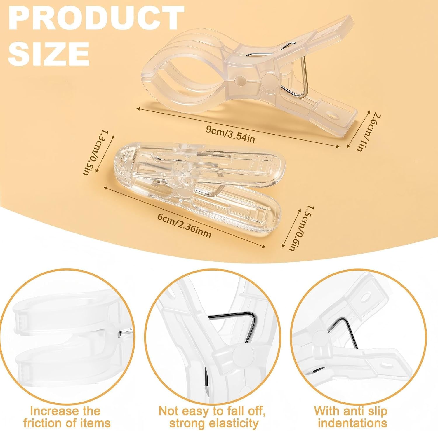 Balloon Arch Clips, 20 Pack Transparent Plastic Clips For Balloon Arch(10 Pack 2.4 Inch And 10 Pack 3.5 Inch), Backdrop Clamps, Spring Clamps For Party Decoration Crafts And Photography Studios