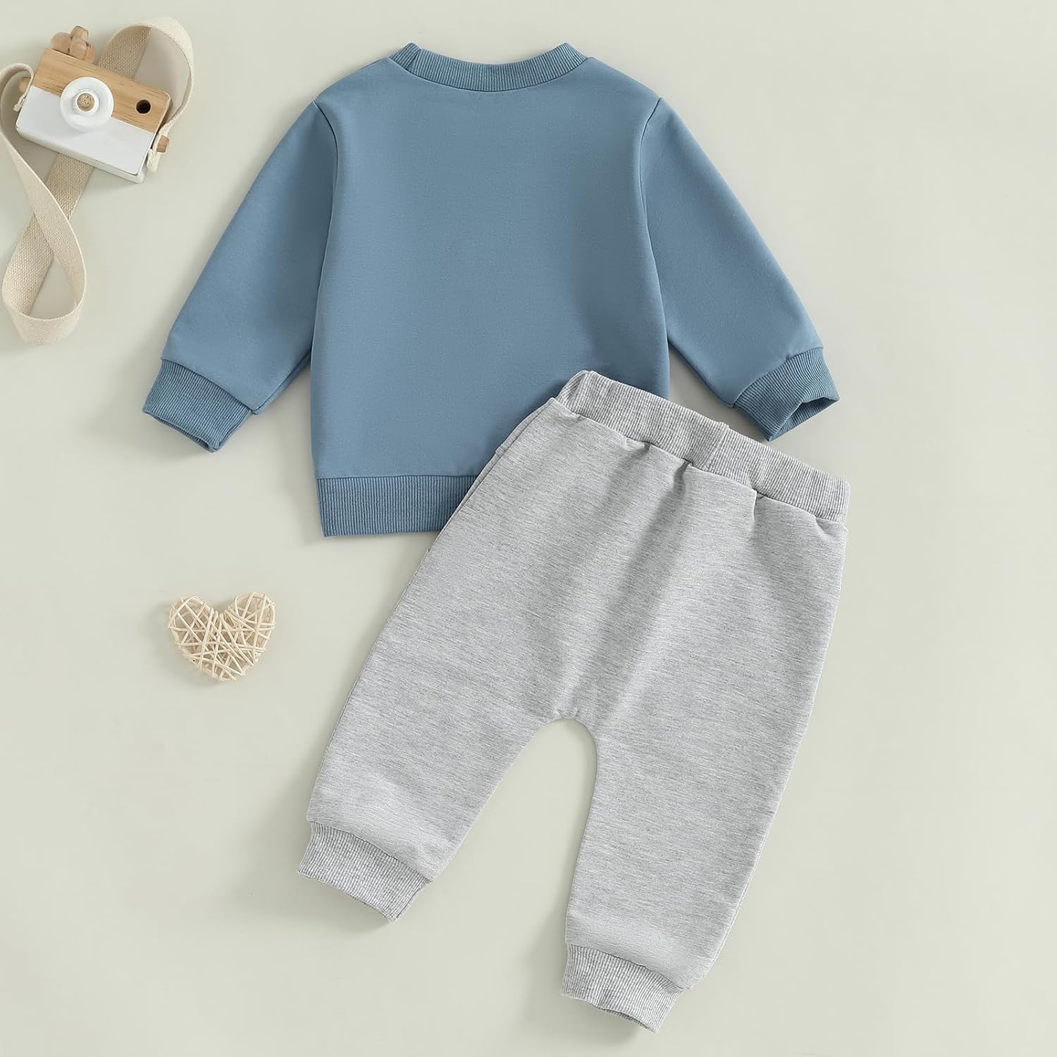 WZTYYDS Baby Boy Clothes Funny Letter Long Sleeve Sweatshirt Pullover Tops Joggers Pants Set Toddler Fall Winter Outfits - Image 3