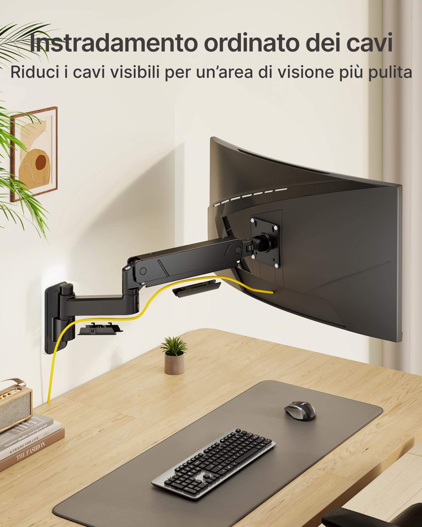 monTEK Supporto da parete per TV da 17-45 pollici, fino a 16 kg, inclinabile, girevole, regolabile in altezza, supporto da parete per monitor Full Motion, VESA 75 x 75/100 x 100 mm, nero