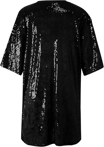 Women Sparkly Sequin Mini Dress Letter Print Party Dress Clubwear | Its My Birthday Sparkle Dress,Bling Bling Sequin Dress,Letter Print,Ruffle Hem T-shirt Dress,Party/Cocktail/Clubwear
