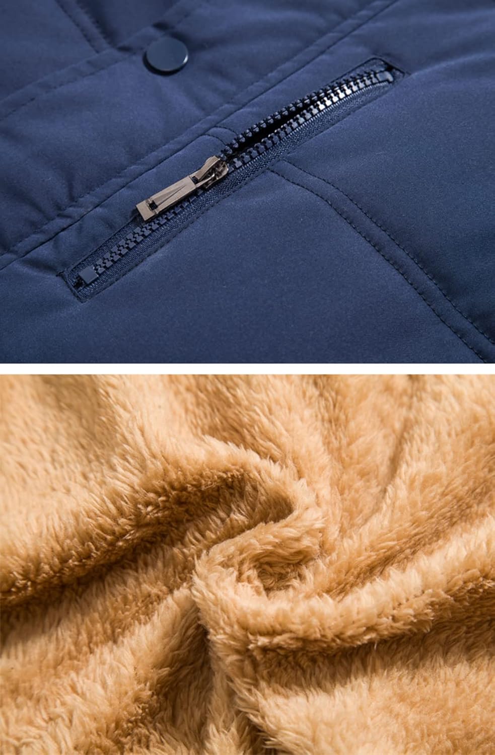 Neecan Men's Winter Warm Outdoor Padded Puffer Vest Thick Fleece Lined Sleeveless Jacket - Image 5