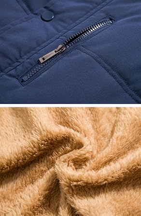 Men's Winter Warm Outdoor Padded Puffer Vest Thick Fleece Lined Sleeveless Jacket