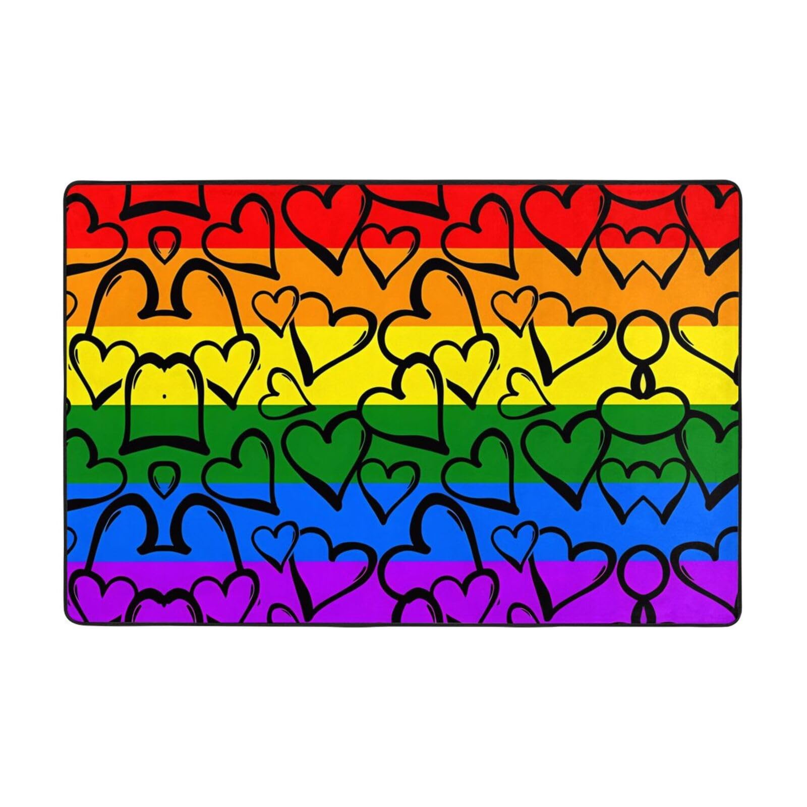 Tapis de sol en flanelle avec motif arc-en-ciel Gay Pride 182x121