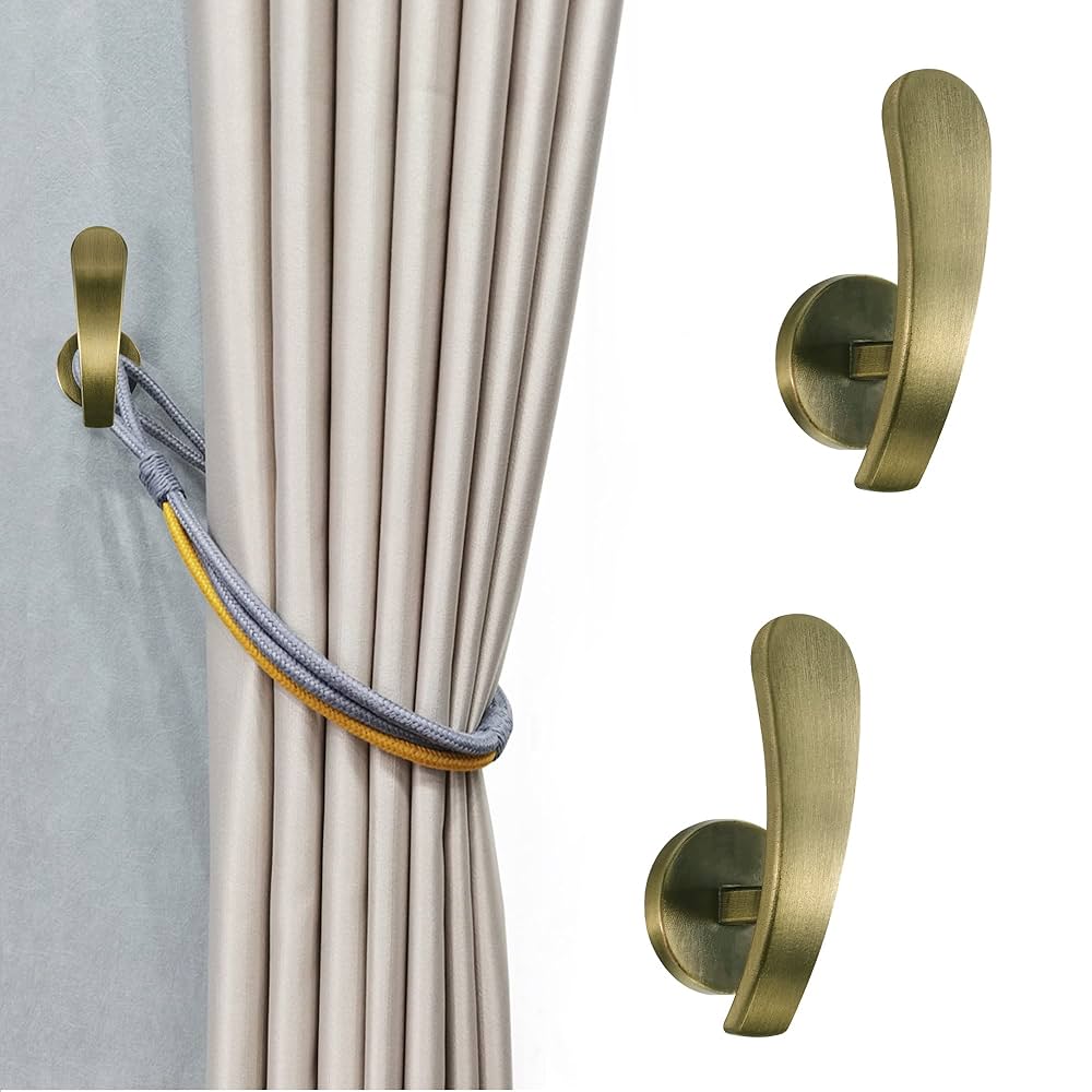 2 Pack Curtain Holdbacks Crystal Ball Curtain Tie Backs U Shaped Metal Curtain H
