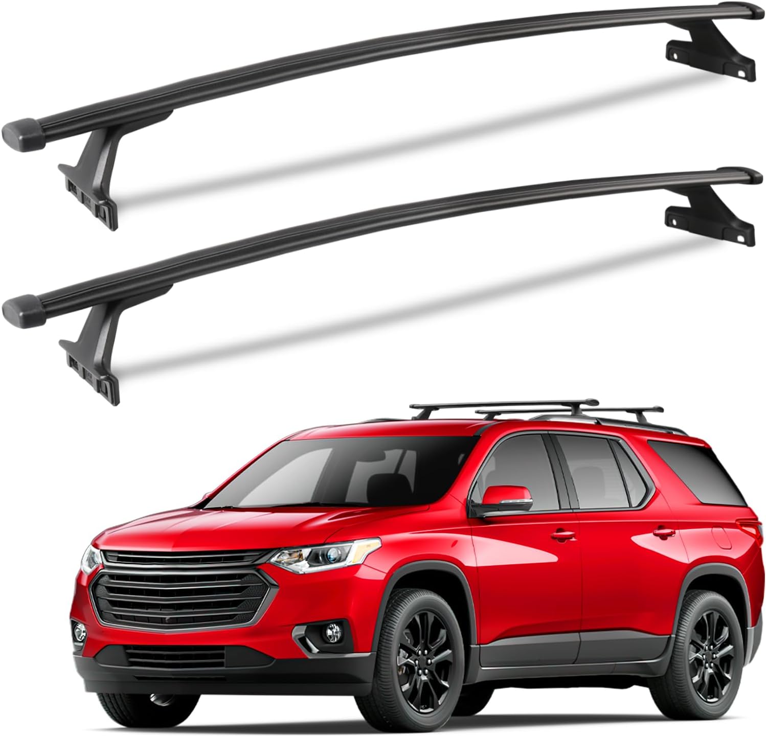 220lbs Roof Racks Cross Bars Fit for Chevrolet Chevy Traverse 2018 2019 2020 2021 (Not Fit for the 2022 Model), Heavy Duty Aluminum Crossbar Roof Rail Cargo Carrier Rooftop Car SUV Black Accessories