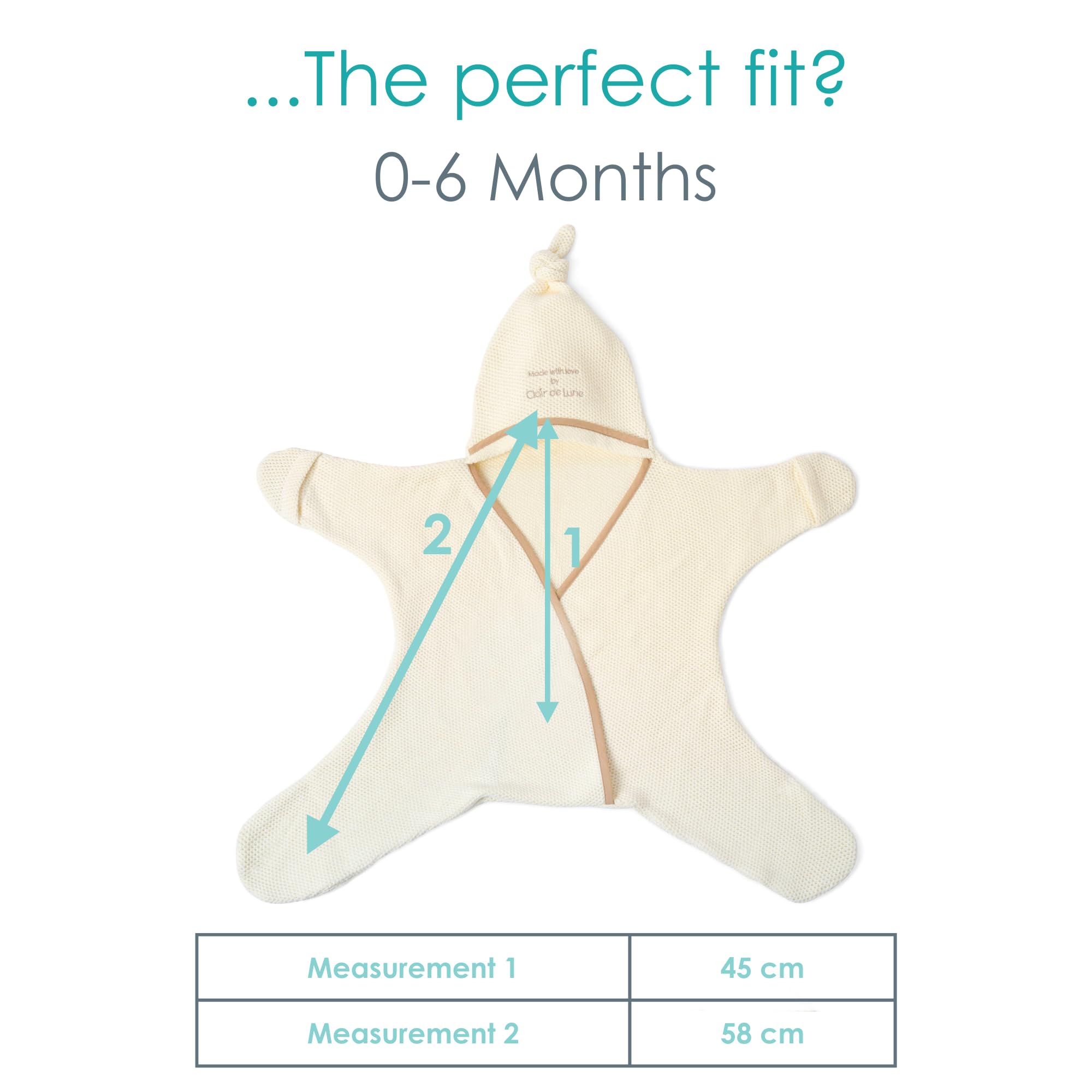 Clair de Lune Organic Star atmungsaktive Netz-Babydecke, 0-6 Monate