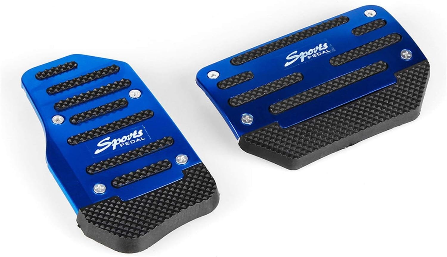 Car Pedal General Motors Aluminum Automatic Gear Brake Accelerator Anti-Slip Foot Pedal Cover 2Pcs  Cover RedBlueSilver Color : Blue