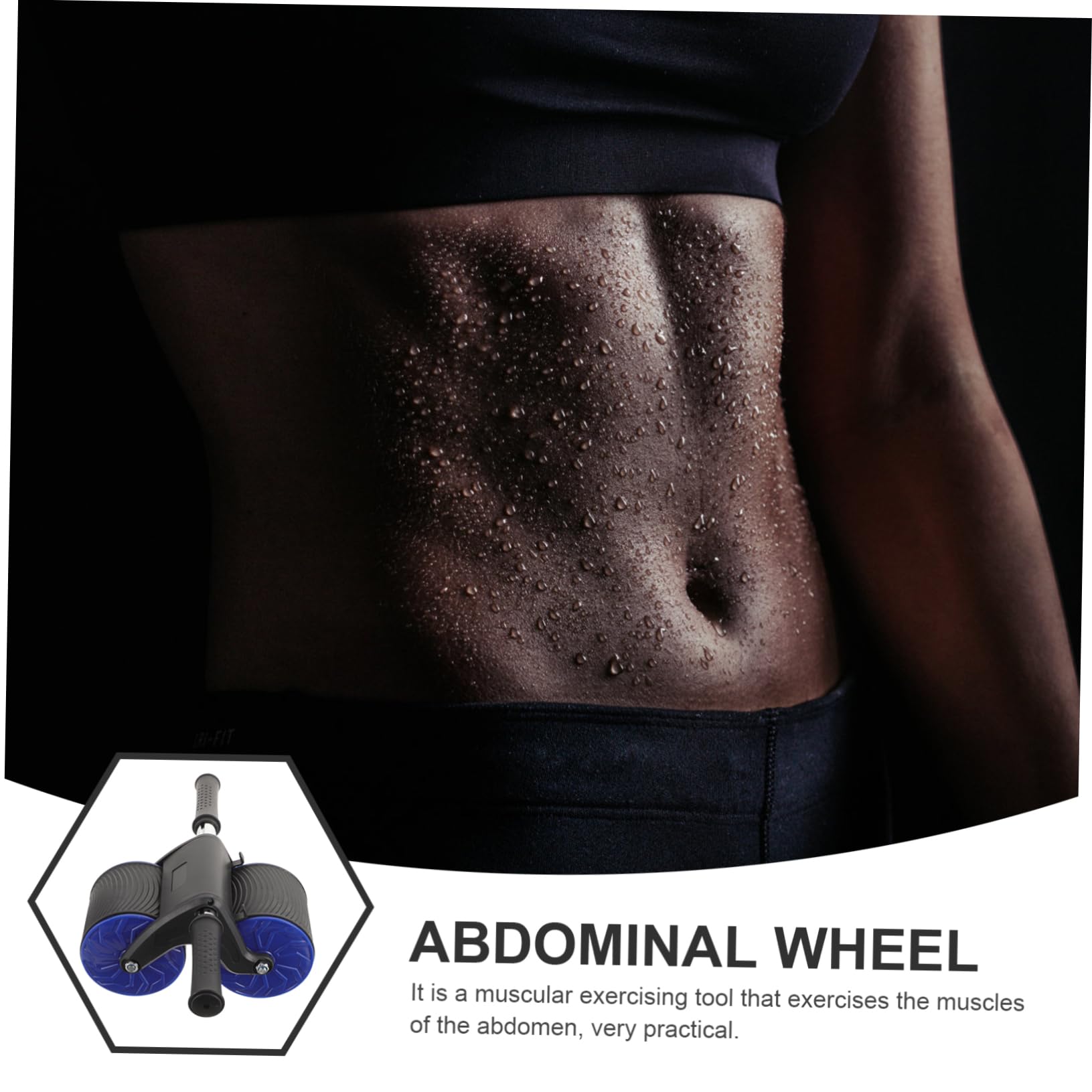Toyvian Rueda para Abdominales con Rebote Automático, Textura Antideslizante y Diseño Portátil, 1 Set para Entrenamiento en Casa