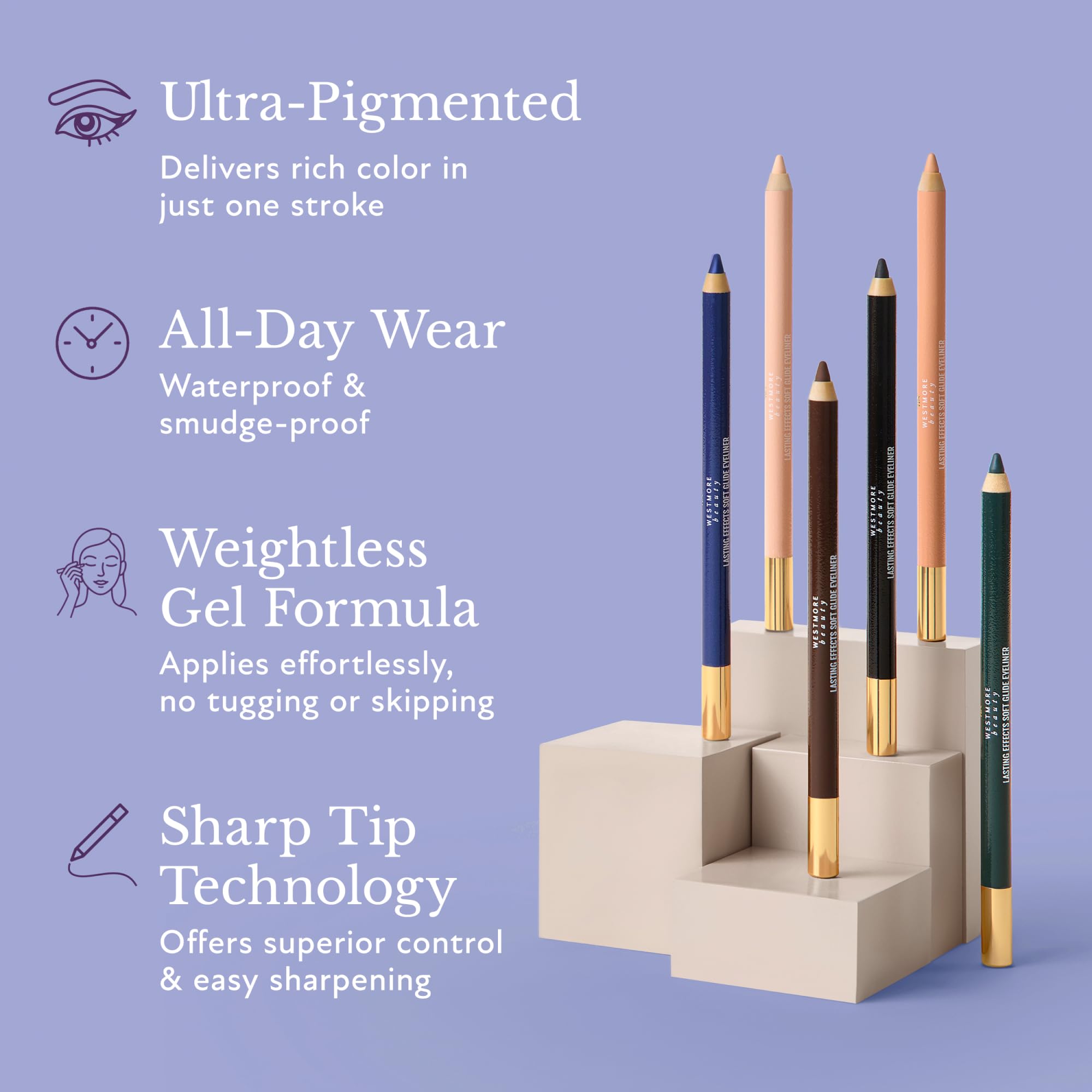 Westmore Beauty Lasting Effects Soft Glide Eyeliner – Waterproof & Smudge-Proof Precision Eyeliner Pencil – Long-Lasting Gel Formula for Easy Sharpening – Warm Beige, 0.042 oz