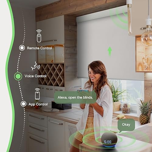 Miniatura 9 de Persianas enrollables motorizadas inteligentes mejoradas con cenefa integrada para ventanas, persianas eléctricas compatibles con Alexa y Google
