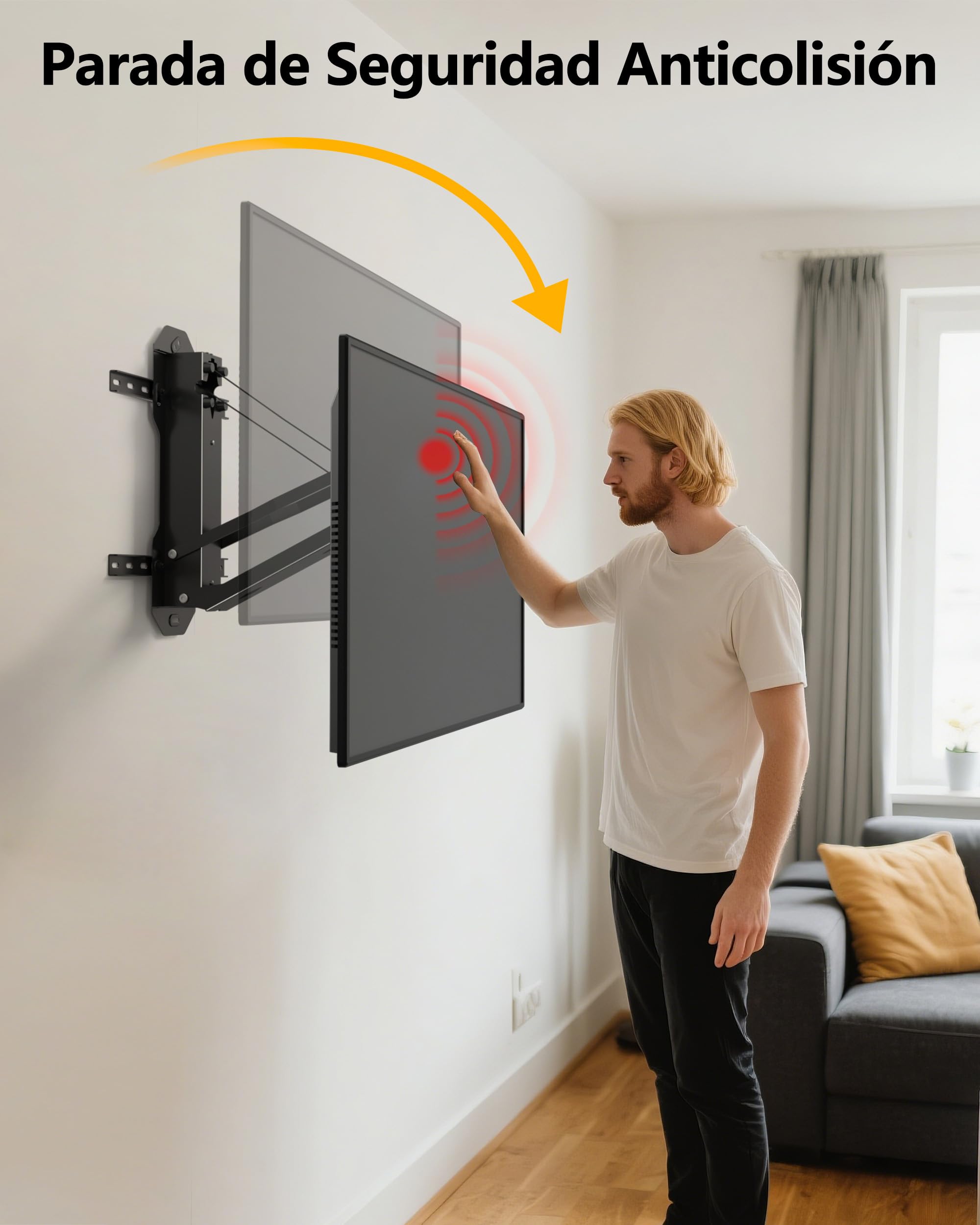 FORGING Mount Soporte de Pared Eléctrico para TV de 32-85", hasta 40 kg | Altura Ajustable con Mando a Distancia, Inclinable y Giratorio, Soporte de Montaje Abatible Eléctrico, Max VESA 600×400mm