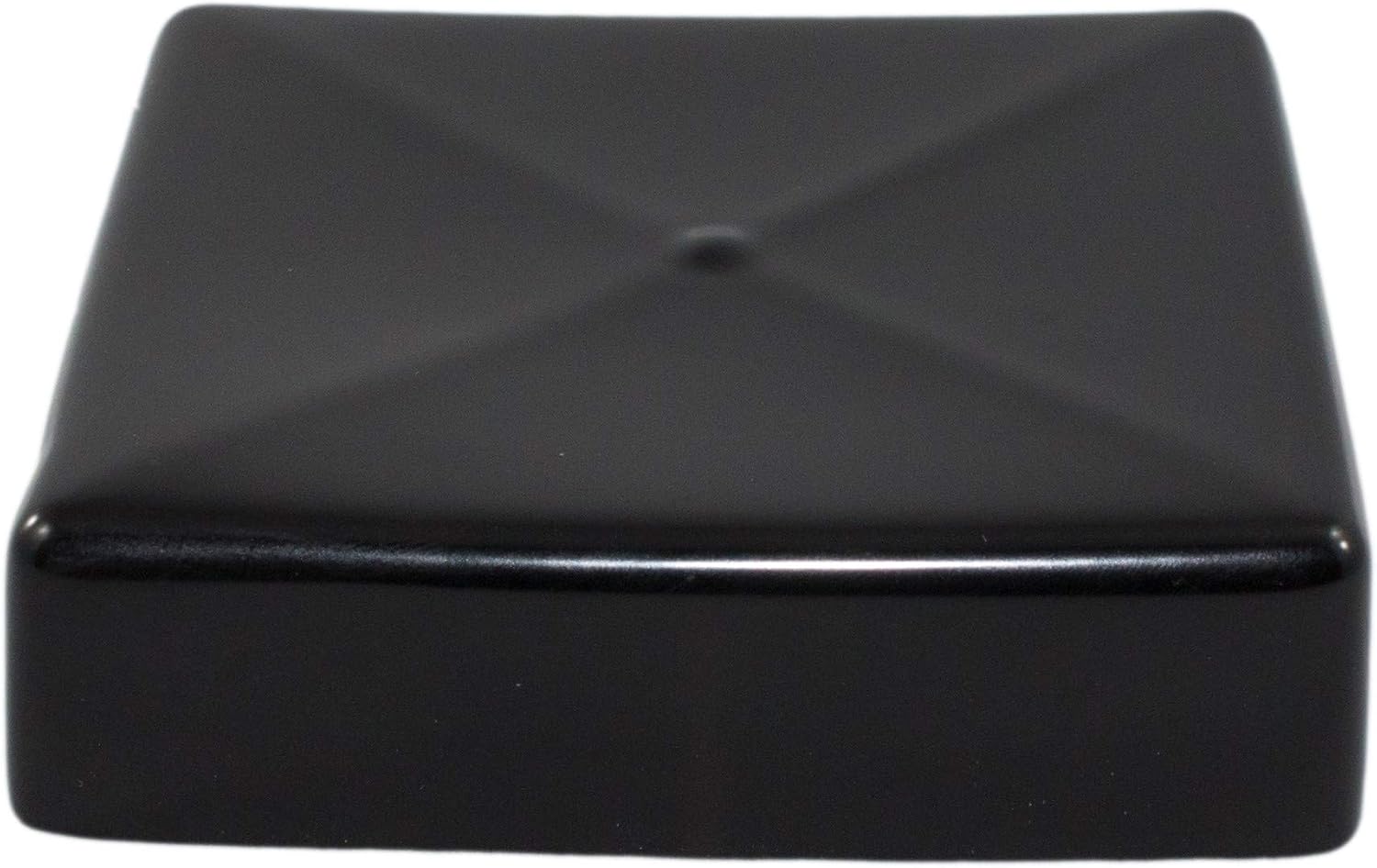 Prescott Plastics 8 Pack: Square Black Vinyl End Cap, Flexible Pipe Post Rubber Cover (4" (4.0"))