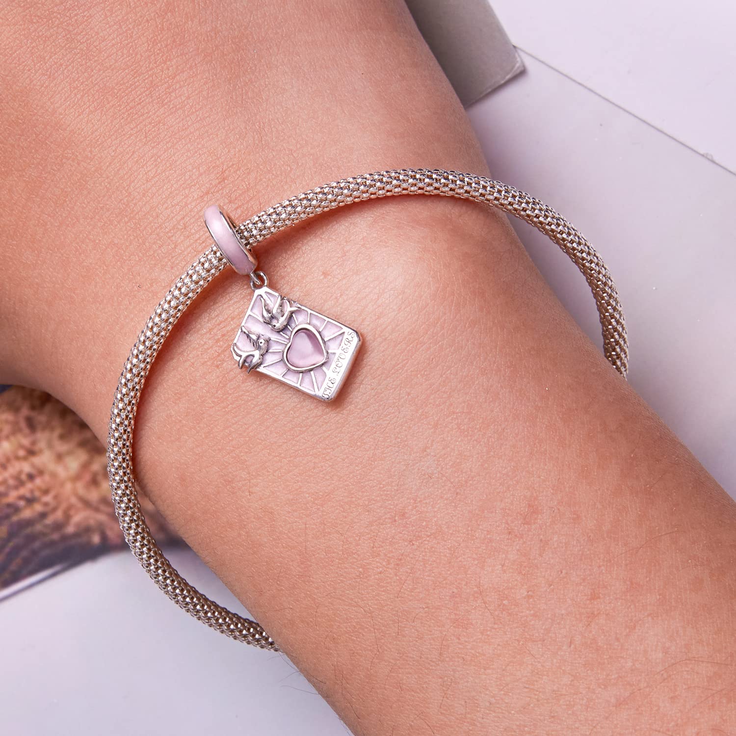 Gioielli donna, accessori, regali, ciondolo carte dei tarocchi per amanti, in argento sterling 925, adatto per bracciali e collane.
